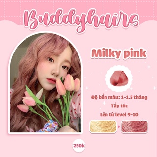 Thuốc nhuộm tóc màu Hồng Phấn của Buddyhairs, Buddy.hairs , Buddyhair tặng kèm găng tay, mũ trùm,trợ nhuộm,1 tẩy nhỏ 70K