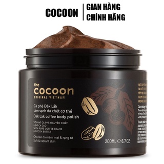 Cà phê đắk lắk tẩy tế bào da chết cơ thể body Cocoon Garin 200ml cho da sáng mịn