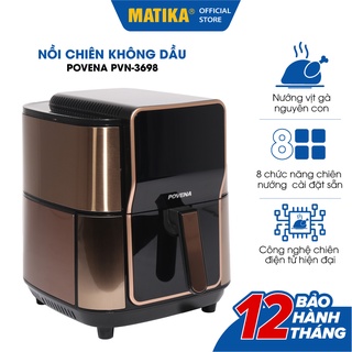 [Mã BMBAU300 giảm 10% đơn 499K] [Mã ELHADEV giảm 4% đơn 300K] Nồi Chiên Không Dầu Điện Tử POVENA dung tích 9.8L PVN-3698