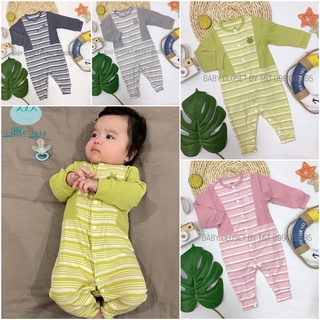 [CHÍNH HÃNG] Body sơ sinh petit cài thẳng kẻ phối trơn Little love