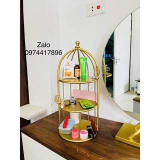 Kệ lồng chim mili để bàn 3 tầng tròn