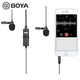 [Mã ELHACE giảm 4% đơn 300K] Micro ghi âm gài áo Boya BY M1DM - 2 microphone thu âm cùng lúc