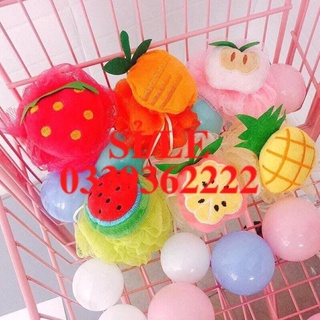 [ COCOLOVE ] Combo 10 bông tắm tạo bọt trái cây  HAIANHSHOP