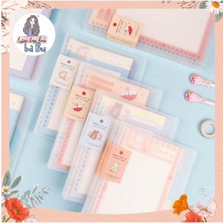 Sổ còng size B5 kèm 50 tờ giấy take note dễ thương định lượng 100gsm và 4 tab phân trang binder b5