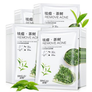 Mặt Nạ Trà Xanh lành mụn BingJu TeaTree Removing Acne Mask
