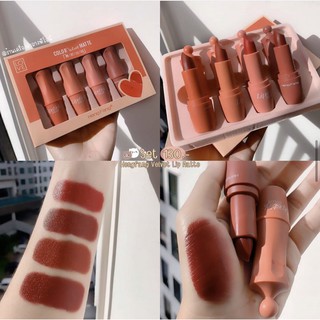 Sét Son Heng Fang LOVE Color Matte Lipstick [Sét 4 cây]