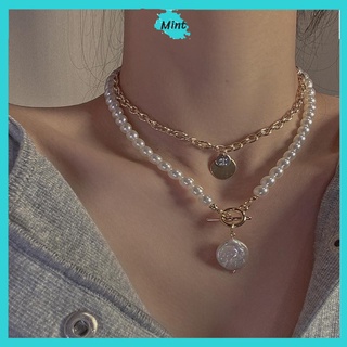 Dây Chuyền Nữ ❤️FREESHIP❤️ Vòng Cổ 2 Lớp Chuỗi Ngọc Trai Nhân Tạo Phong Cách Cá Tính Hiện Đại