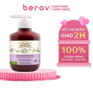 Dung dịch vệ sinh phụ nữ Zelenaya Apteka Thảo mộc dạng sữa trung hòa 370 ml