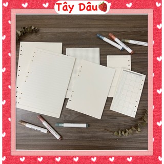Giấy Refill Ruột Sổ Còng A4/A5/B5/A6/A7 Văn Phòng Phẩm Planner Bullet Journal