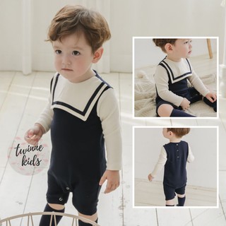 [Charlie Baby] Bộ đồ liền thân công tử, bodysuit sơ sinh chất liệu cotton co giãn cho bé trai 3-24 tháng