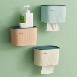 Hộp đựng giấy vệ sinh kiêm kệ để đồ Tissue Box kèm miếng dán tường
