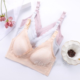 Áo lót bầu cho con bú sau sinh su đúc phối ren mịn mát