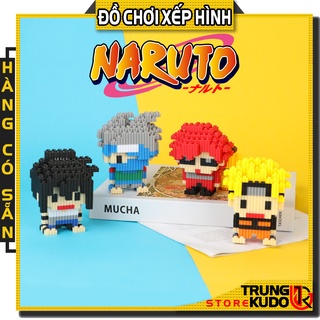 Mô hình Naruto shippuden dạng Đồ chơi xếp hình Naruto, Sasuke, Kakashi và Gaara dùng làm quà tặng, đồ decor