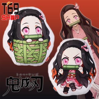 Gối nhồi bông Nezuko - anime Kimetsu no Yaiba (In hình 2 mặt)
