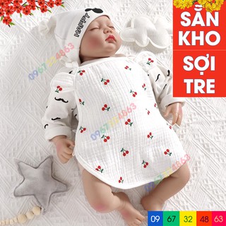 Yếm ăn dặm ÁO SỢI TRE BUỘC DÂY CAO CẤP cho bé