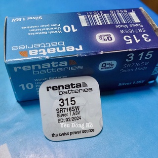 Pin đồng hồ Renata 315 SR716SW vỉ 1 viên chính hãng
