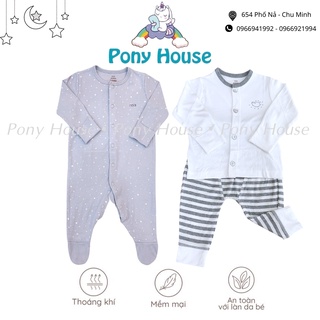 Bộ Sơ Sinh Nous Dài Tay Petit Màu Ghi Siêu Mềm, Mịn, Thoáng Khí, Co Giãn Tuyệt Đối Cho Bé Sơ Sinh/Newborn, Nb