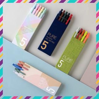 Set 5 bút bi gel KACO PURE ngòi 0.5mm cao cấp (có mẫu mới) - ALT081