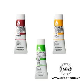 [ARBAT] Màu Acryla Acrylic Gouache lẻ Holbein 20ml - Bảng A (tông đỏ, vàng, xanh lá)