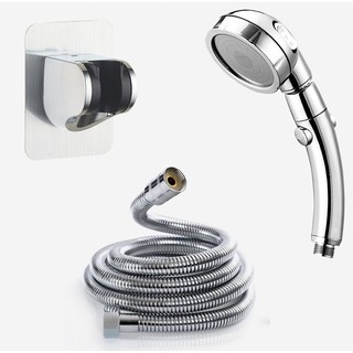 Bộ Vòi Hoa Sen Tắm Tăng Áp Cao Cấp Mạ Bạc Xoay 360 Độ - Có 3 Chế Độ Nước