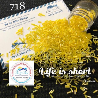 100g Cườm Khúc (Ống Trúc) 7mm Màu Ánh Cừ