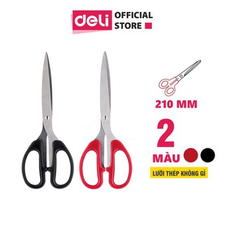 Kéo Cắt Đa Năng Deli 210mm - Lưỡi Thép Không Gỉ Siêu Bền, Sắc Bén - Dùng Trong Văn Phòng, Cắt Giấy, Vải, Bao Bì - E6010
