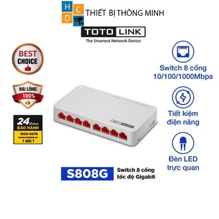 TOTOLINK S808G - Switch 8 cổng Gigabit  Bộ chia mạng máy tính bàn PC Laptop dễ sử dụng giá rẻ - Hãng phân phối chính th