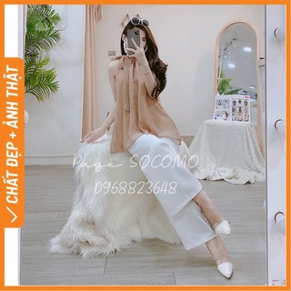 ÁO YẾM TƠ MỸ THIẾT KẾ CAO CẤP YẾM CHẤT LIỆU TƠ ÓNG MỸ CÓ DÂY CỘT NƠ  SOCOMO A212022 - Hàng loại 1, chất đẹp