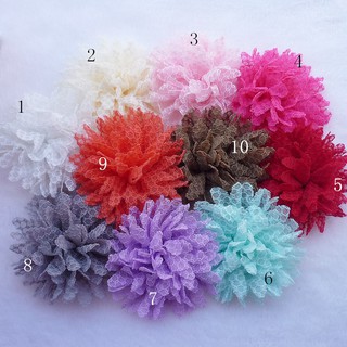 12cm hoa ren tổ ong phụ kiện bờm tóc hoa handmade trang trí quần mũ