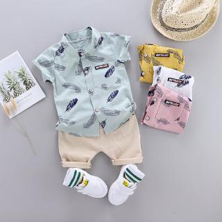 Set Áo Sơ Mi Tay Ngắn &amp; Quần Short Cho Bé Trai &amp; Gái