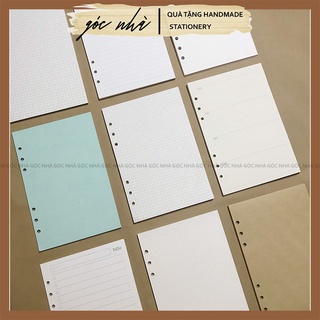 Giấy refilled khổ A5 A6 loại 6 lỗ làm ruột sổ ghi chép bài học trang trí bullet journal gocnha GIAYA5 giaya6