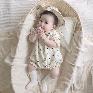 Set body cộc tay kèm mũ cho bé 3-18m