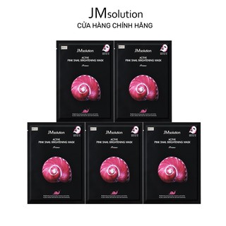 Combo 5 Mặt nạ ốc sên hồng JMSolution Active Pink Snail Brightening Mask trẻ hóa da 30ml x5