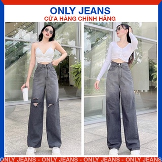 Quần jean nữ dáng suông màu xám đen loang màu basic, chất bò dày dặn, không co giãn phong cách Hàn Quốc MT5022-5030-5031