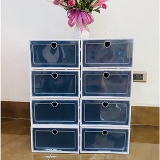 Combo 12 Hộp Đựng Giày Nắp Nhựa Cứng Lắp Ráp Thông Minh Màu Đen, Hop Dung Giay