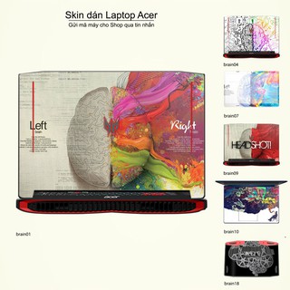 Skin dán Laptop Acer in hình Left Brain Right Brain (inbox mã máy cho Shop)