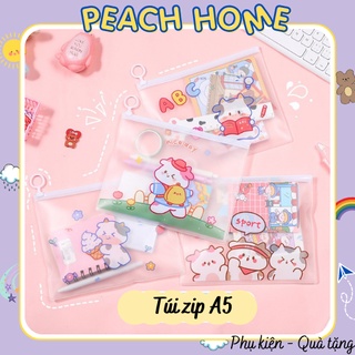 Túi Zip Lụa A5 Khóa Kéo Họa Tiết Bò Sữa Siêu Dễ Thương Túi Đựng Bút, Mĩ Phẩm, Đồ Dùng Học Tập Cute Cho Học Sinh