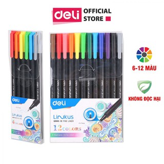 BÚT ĐI NÉT MÀU DELI - NGÒI BỌC KIM LOẠI 0.45MM - MỰC CÓ THỂ RỬA ĐƯỢC - EQ900
