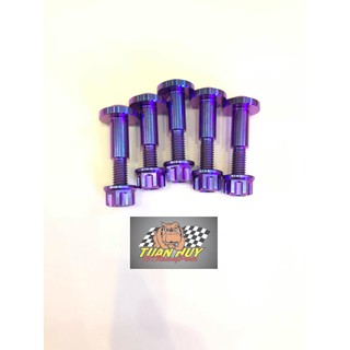1 Ốc + 1 Tán Titan Gr5 cho tay thắng zin tay côn xe Wave Sirus Sonic Raider Satria