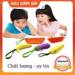 {siêu rẻ}Túi đựng bút  dành cho học sinh - chất liệu silicon,hình trái cây siêu xinh