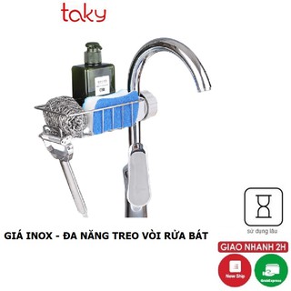 Giá Inox Treo Vòi - Taky, Để Đồ Giẻ Rửa Chén, Bát, Miếng Cọ Xoong Nồi, Giúp Khu Bếp Luôn Khô Ráo, Sạch Sẽ - 4008