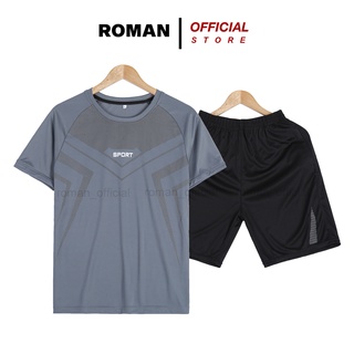 Bộ quần áo nam mùa hè thể thao vải thun lạnh co giãn thoáng mát ROMAN B03
