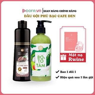 Combo Dầu Gội Phủ Bạc Cà Phê Đen Mộc Nhu Và Dầu gội Dưỡng Nhuộm Mộc Nhu, Phủ Đen Tóc Bạc Sau 5 Phút Gội Tại Nhà, 280Gram