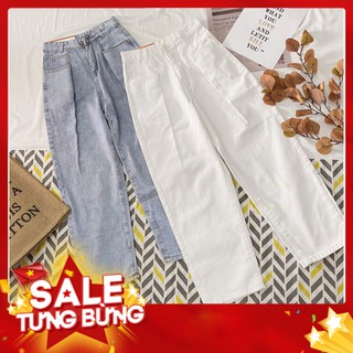Quần Baggy Jean Nữ Xếp Ly Eo Độc Lạ