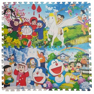 Bộ 4 Tấm Thảm Xốp Lót Sàn Hình Doremon Cho Bé - 60x60cm - EcoBaby