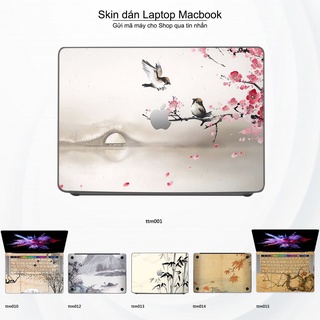 Skin dán Macbook mẫu Tranh thủy mặc (đã cắt sẵn, inbox mã máy cho shop)