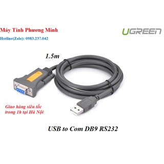 Cáp chuyển đổi USB sang Com RS232 (DB9) dài 1,5m UGREEN 20201 - Hàng chính hãng bảo hành 18 tháng