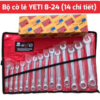 Bộ cờ lê (vòng miệng) YETI 14 cây tiêu chuẩn USA 8mm-24mm