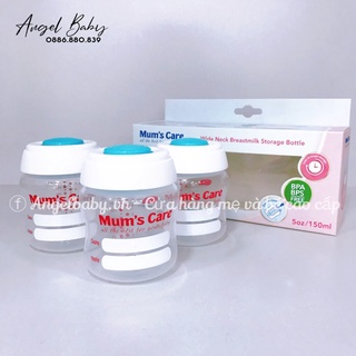 Bộ 3 bình trữ sữa Mum's Care cổ rộng