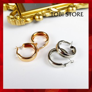 Khuyên tai tròn to hoa tai nữ cá tính NO SKU 50 TOBI STORE